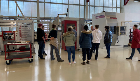 Students at PB 200 ring rolling machine